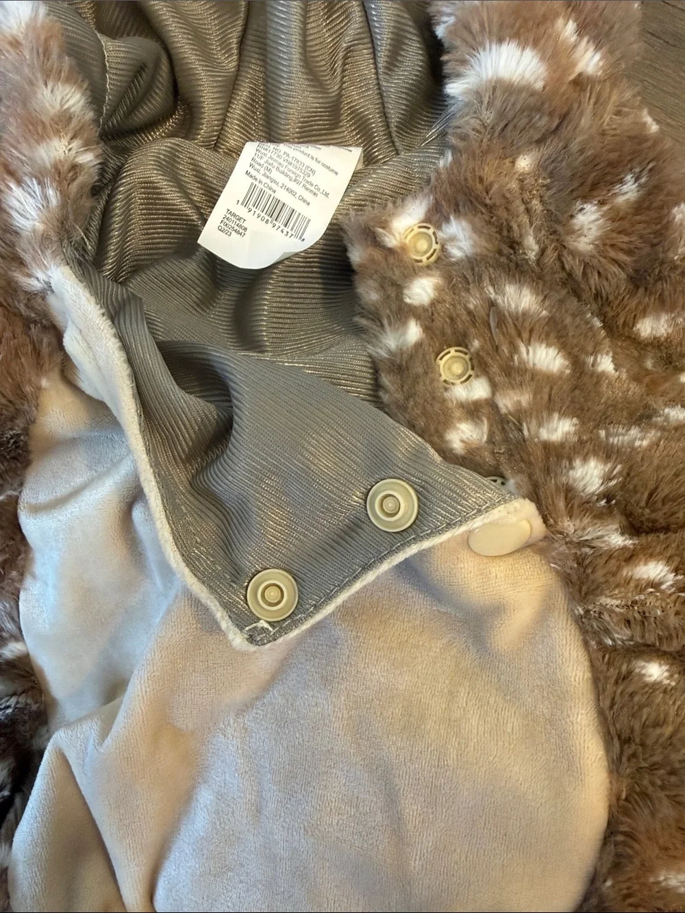 Brown and Cream Plush Fawn Hooded Costume